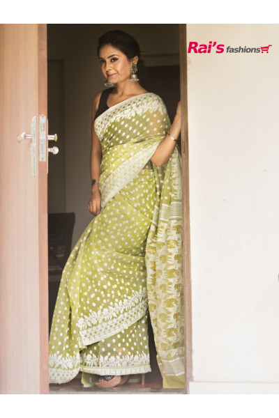 Fashionable Soft Reshom Dhakai Jamdani Saree (RAI208021)